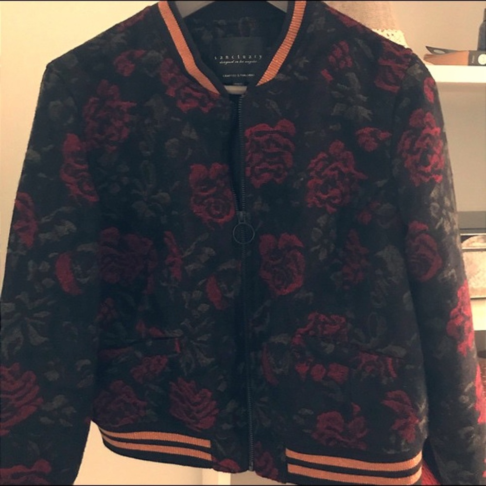 Sanctuary Red Roses Bomber Jacket
